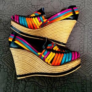 Leather Wedge Sandals